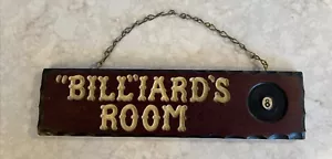 Billardzimmer individuelles Schild Zimmerdeko Pool Halle Geschenk für Mann mit Namen RECHNUNG GEBRAUCHT LESEN - Bild 1 von 2