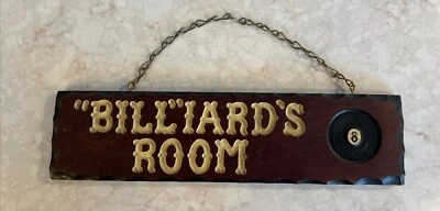 Letrero personalizado para sala de billar decoración de habitación salón de piscina regalo para hombre llamado factura usado leer Foto 1 de 2