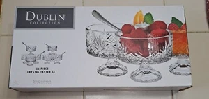 GODINGER DUBLIN COLLECTION 16 PIECE CRYSTAL BOWLS SPOON TASTER TRIFLE SET - Picture 1 of 3