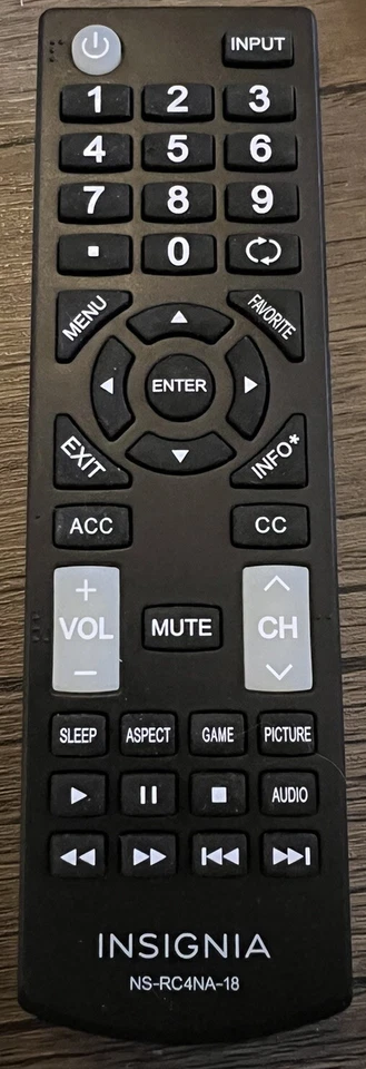 Genuine Insignia NS-RC4NA-18 Remote Control LED TV NS-55D510NA19 NS-55D420NA18 - Image 1 of 1