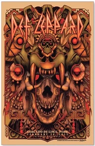 Def Leppard 2023 Lima Peru Concert Poster 11 X 17 Framed - Picture 1 of 2