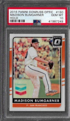 2016 Panini Donruss Madison Bumgarner Optic Holo PSA 10 - Image 1 of 2
