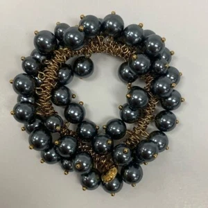 J. Crew Cha Cha gold chain and black pearl stretch bracelet - Picture 1 of 4