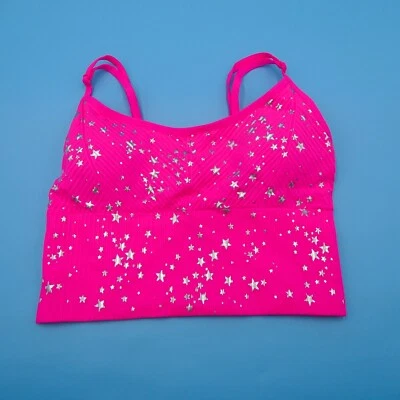 Victorias Secret Sports Bra XS Pink Seamless Star Space Lightly Lined Lingerie - Image 1 of 4