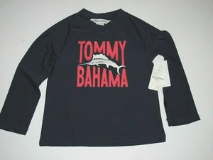 Tommy Bahama 5 Boy's Long Sleeve Rash Guard UV Swim Shirt Navy Blue - Picture 1 of 2