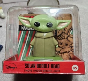 Disney Star Wars Baby Yoda Solar Power Bobble Head Mandalorian Lucas Films Grago - Picture 1 of 2