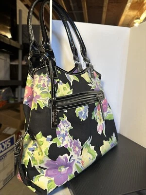 Bolso de Hombro Chaps Tela Estampado Floral Cartera Interior y Exterior Bolsillos con Cremallera, Foto 1 de 4