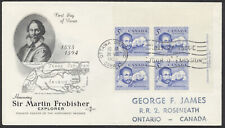 1963 #412 Martin Frobisher FDC, Plate Block, Rosecraft Cachet, Ottawa