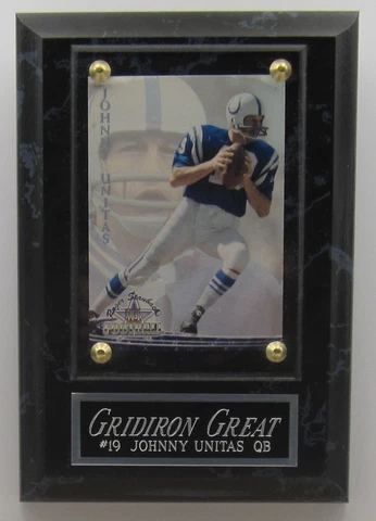 JOHNNY UNITAS BALTIMORE COLTS CARD WALL PLAQUE WITH EASEL FOR YOUR MAN CAVE Cover