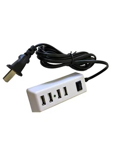 4-Port USB Portable Multi-Purpose Charger with 5Ft. Power Cord for iPhone, iPad - Picture 1 of 7