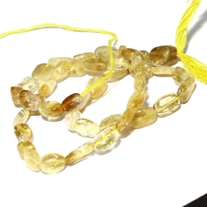 Cuentas ovaladas lisas de citrino de 15 pulgadas Briolette naturales sueltas para hacer joyas - Imagen 1 de 3