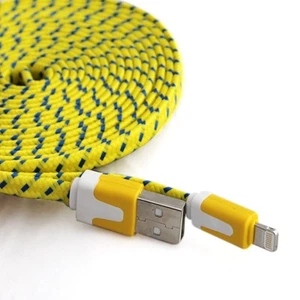Long 2M Câble USB pour IPHONE 6S 6 5S 5C 5 Données Chargeur Rallonge Jaune - Photo 1 sur 1