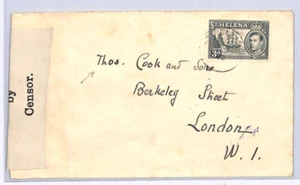 ST HELENA KGVI WW2 Cover RARE*CENSOR* Non-Philatelic WARTIME THOS COOK MAIL XW35 - Picture 1 of 10