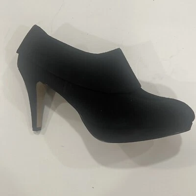 Adrienne Vittadini Black Suede Heel Zip Boot Bootie Size 9.5 - Изображение 1 из 4