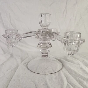 Candelabra Crystal 3 Arm CANDLE HOLDER Holiday CENTERPIECE 2 Pcs No Candles  - Picture 1 of 6