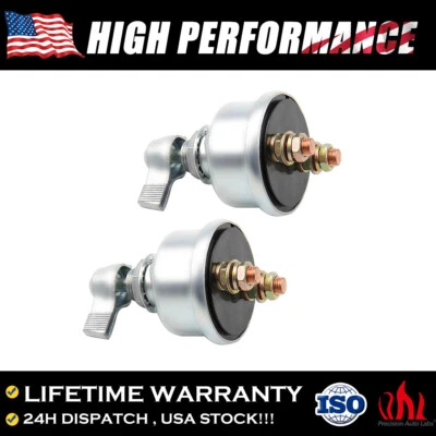 Interruptor de desconexión de batería maestra 2 piezas 2 postes SPST Kill Cut-Off Nascar Marine ATV Foto 1 de 4