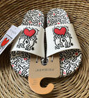 Primark X Keith Haring Women?s Heart Pool Slides Sliders Sandals UK 4 EU 37 NEW