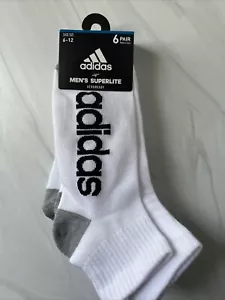 NUEVO CON ETIQUETAS ADIDAS Aeroready Talla 6-12 (6 Pares) Blanco/Negro Logo Hombres Calcetines Tobillo Bajo - Imagen 1 de 5