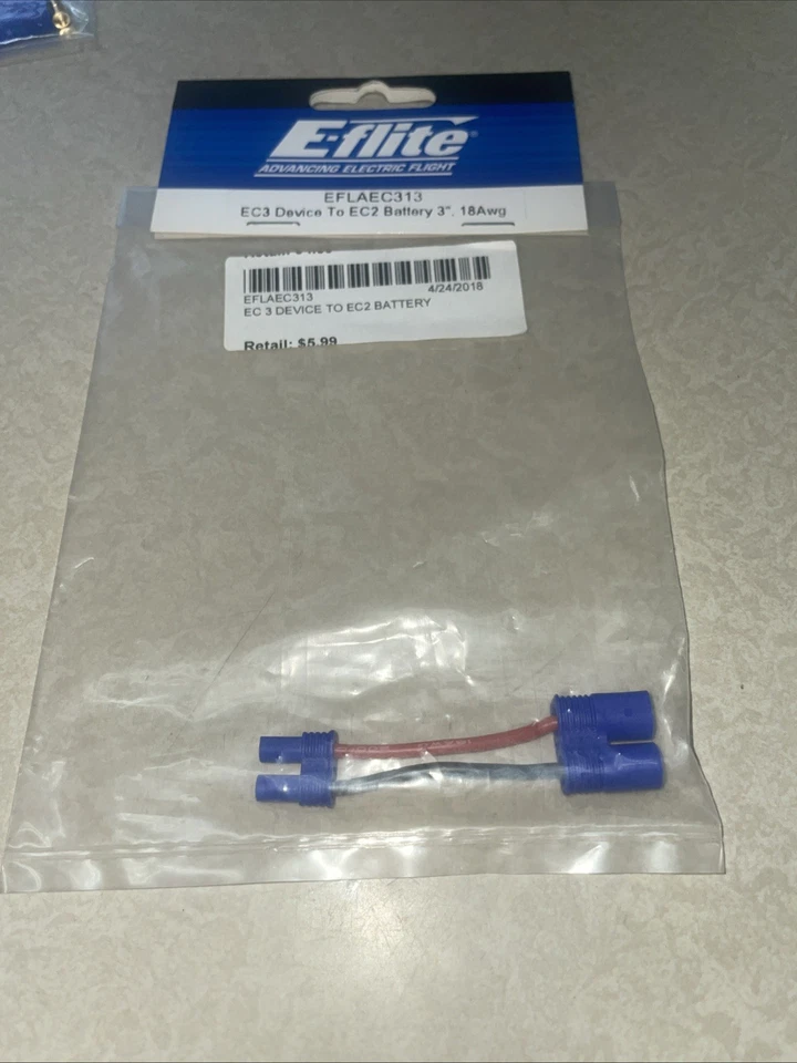 E-Flite 1.5" EC3 Device to EC2 Battery Lead 18 AWG EFLAEC313 - Image 1 of 1