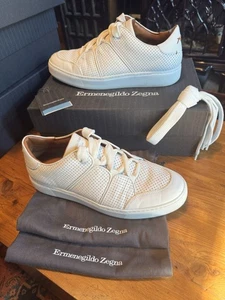 Ermenegildo Zegna Couture XXX Tiziano Leder Sneaker weiß Größe 11 mit Karton EUC!! - Bild 1 von 10