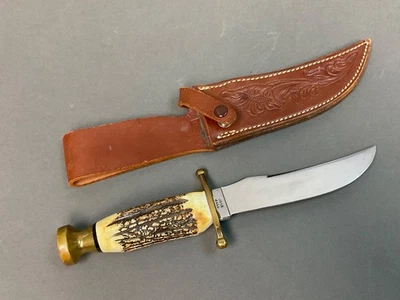 Vintage 1990s Case XX Kodiak Fixed Blade Stag HUNTER Knife W/ Sheath - New Cond. - Image 1 of 4
