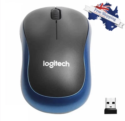 Logitech M185 Wireless Optical Mouse + USB Receiver Fit Compact PC Laptop Mouse - image 1 of 4
