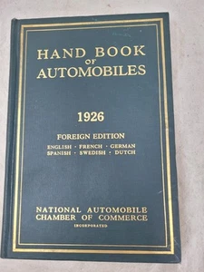 Hand Book Of Automobiles 1926 Foreign Edition Hard Cover - Picture 1 of 24