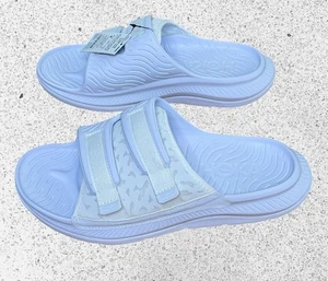 Hoka One One U Ora Luxe Recovery Slides Men’s 12 Women’s 14 Light Blue - Picture 1 of 8