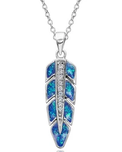 Montana Silversmiths Women's Hawk Feather Opal Necklace - NC4165 - Picture 1 of 2