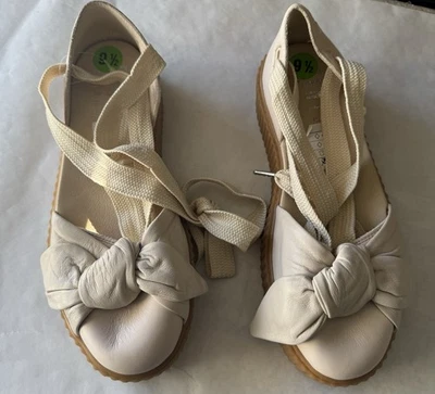 Puma X Fenty By Rihanna Creeper Platform Sandal Bow Lace Up Cream Women's 9.5 - Image 1 of 4