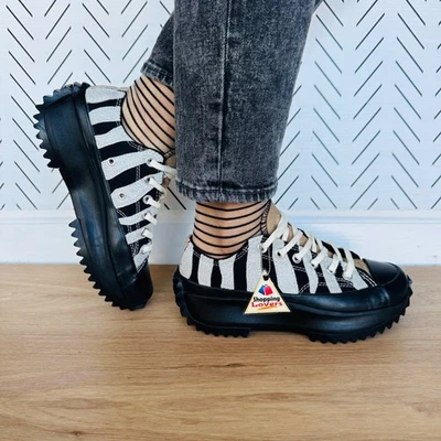 ❤️Converse Run Star Hike OX 女鞋 6 码银色金色装饰 172037C 全新 — 第 1/4 张图片