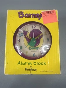 Barney Purple Dinosaur Alarm Clock Vintage 1993 Battery Operated Armitron - Picture 1 of 6