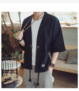Men’s Three-Quarter Sleeve Tang-Inspired Cotton Jacket - Picture 1 of 52