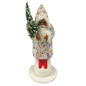 Ino Schaller Confetti Sugarbead Santa German Paper Mache Candy Container - Picture 1 of 4