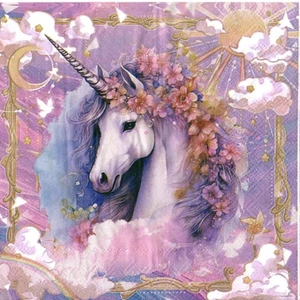 Serviettes en papier cheval licorne monde magique/rêves. Napkins horse unicorn - Imagen 1 de 1
