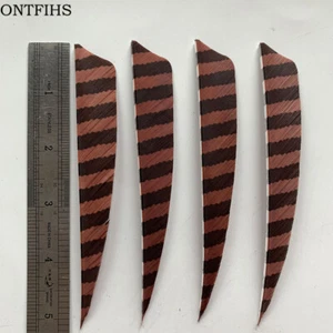 36Pcs 5Inch Shield Vanes Fletches Fletching Striped Feathers RW - Picture 1 of 19