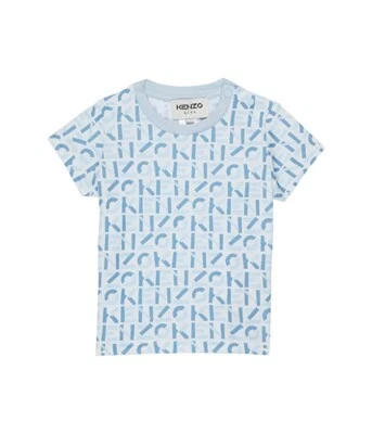 Camiseta Kenzo Kids L5966 bebê meninos logotipo azul gola redonda manga curta tamanho 6M/68 - Imagem 1 de 4