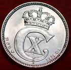 Uncirculated 1919 Denmark 25 Ore Silver Foreign Coin