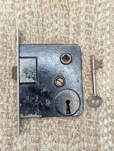 Antique Interior Mortise Lock Door Hardware Lid #20 With Key - Picture 1 of 10