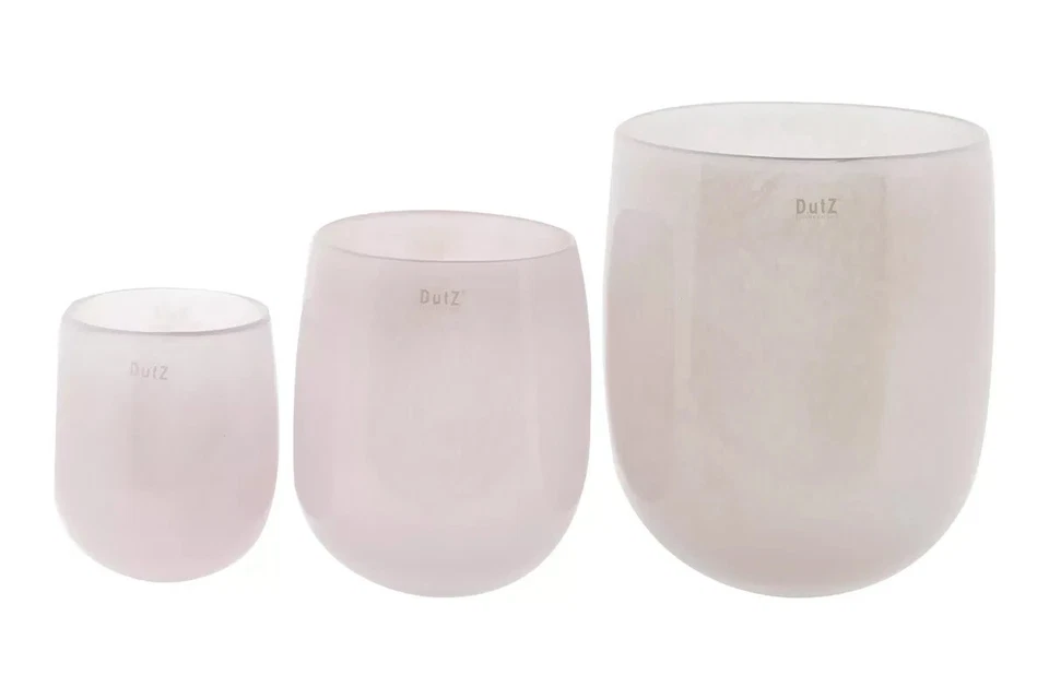 ANGEBOT Dutz Vase BARREL, Farbe ALTROSA, dickes Glas, Windlicht verschied Größen - Bild 1 von 3