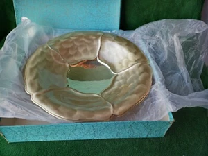 Vintage Dish Bowl Hand Finished Silver-Plated Modern Brass - Picture 1 of 4