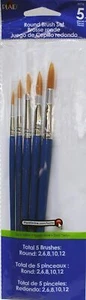 Plaid Round Paint Brush Set, 30775 (5-Piece) Size 6, Gold - Picture 1 of 2