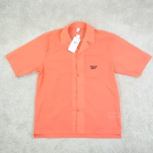 Reebok Resort Shirt Mens Large Nylon Oversized Summer Button Up Holiday - Picture 1 of 14