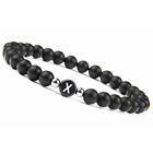 White Natural Frosted Stone Black 26 Letters Bead Name Bracelet Couple Bracel ZF