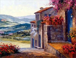 Azulejos de acento y decoración toscana Mikki Senkarik arte paisajístico MSA012AT - Imagen 1 de 4