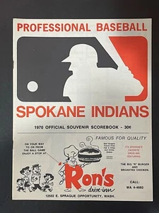 1970 Spokane Indians Baseball Scorebook Program Tommy Lasorda Steve Garvey - Picture 1 of 1