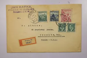 Czechoslovakia 1939 Cover to Canada / Patriotic Labels on Back - L38466 - Picture 1 of 2
