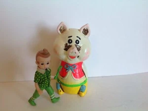 Bobblehead Nodder Piggy Bank 6 1/2" Ledo Vintage - Picture 1 of 8