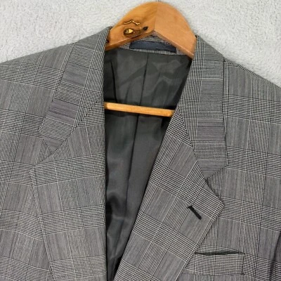Chaqueta Blazer DE COLECCIÓN Givenchy Monsieur Hombres 40R Gris Pata de Gallo Glen Check Lana Foto 1 de 4