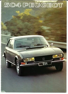 Peugeot 504 V6 Coupe & Cabriolet 1976-77 Export Market Sales Brochure In English - Picture 1 of 1
